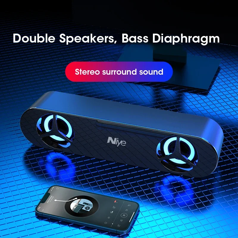 Niye Wired Sound bar Speaker System Super Power Sound Speaker Wired Surround Stereo Home Theater TV Projector for computer