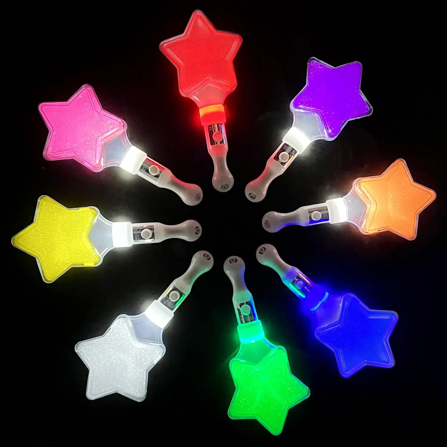 LED-Leuchtstäbe in Stern- und Herzform, fluoreszierende Zauberstäbe für Konzerte, Partys, Handgehaltene Leuchtstäbe für Publikumsinteraktion – Detail 2