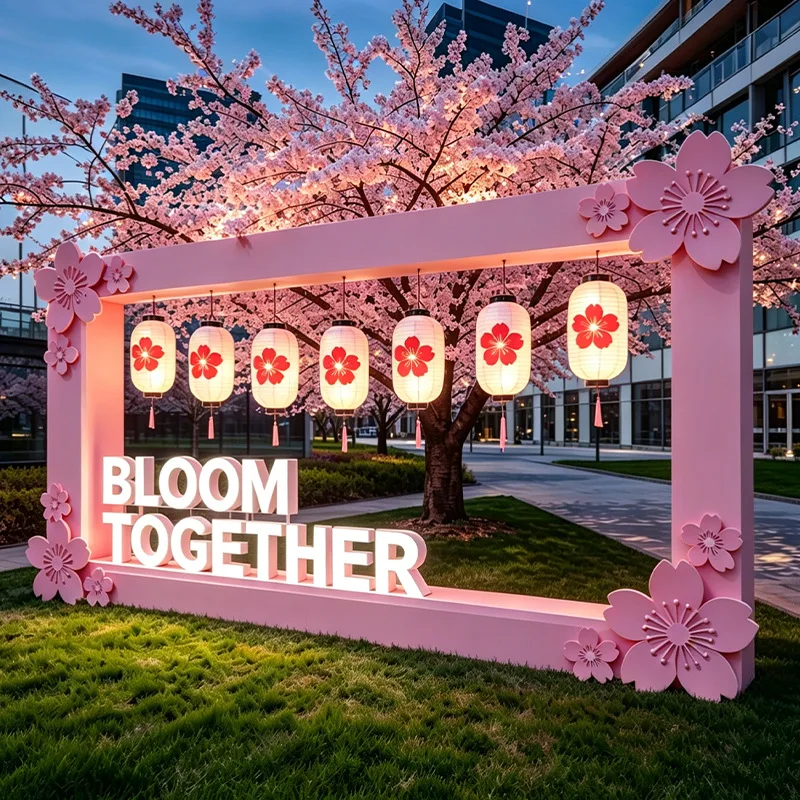 Custom Glow Photo Booth Backdrop Modern Wedding Arch Frame Illuminated Floral Signboard Commercial Exhibition Mall Decor Prop