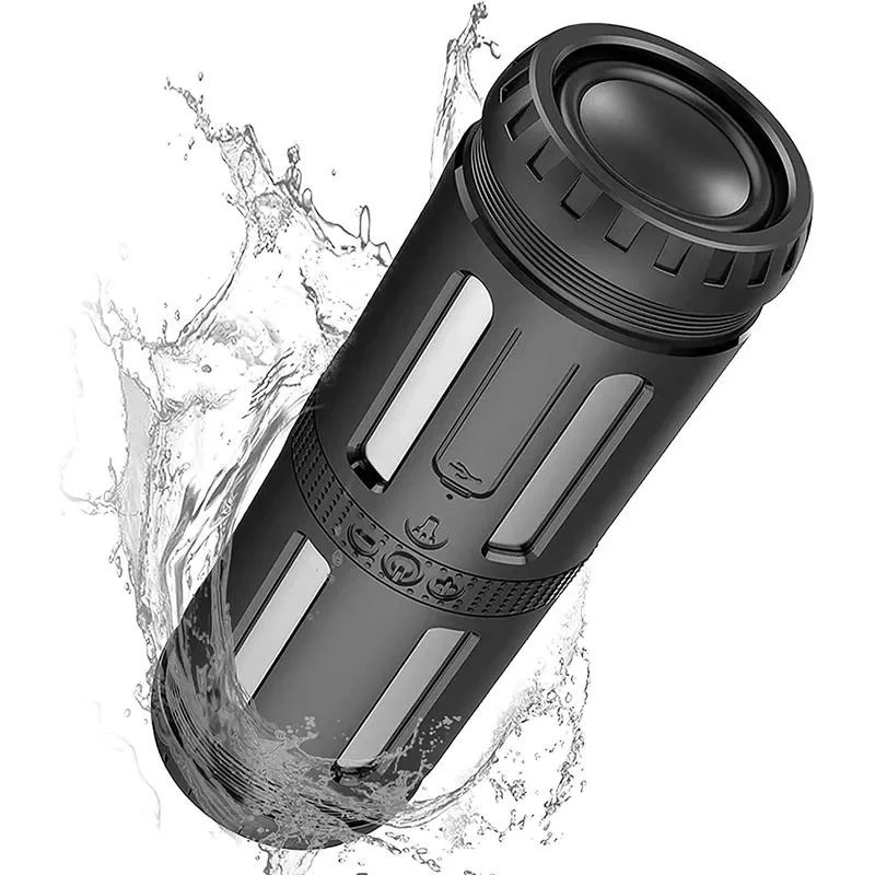 IPX5 Waterproof Outdoor Wireless Speaker with Flashlight and Desk Lamp LED Light for Bicycle Hiking Camping Portable Audio