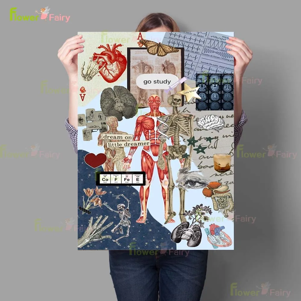 Medical Science Body Muscle Anatomy Skull Poster Wall Art Canvas Painting Home Decor Wall Pictures For Living Room Unframed