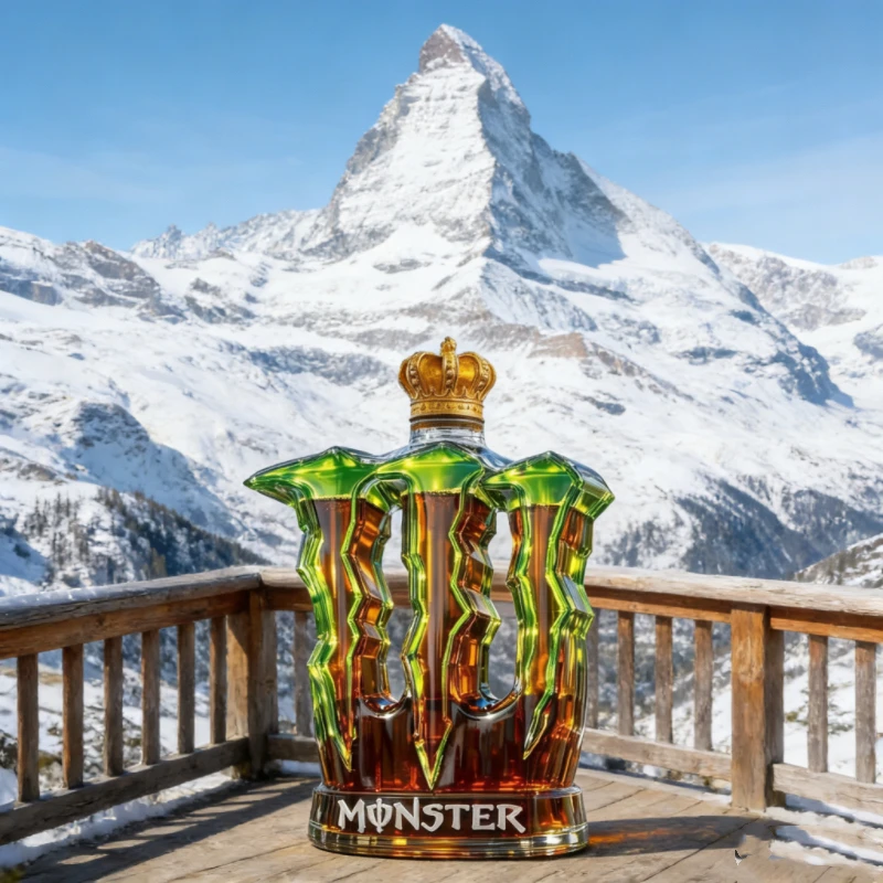 Decantador de Vidrio de Lujo con Tapa de Corona y Patas de Garra de Monstruo, Botella Transparente para Whisky/Vodka, Adorno para Bar en Casa