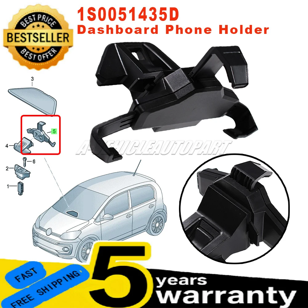 

Новый 1S0051435D для SEAT Mii VW UP SKODA CITIGO 2016 на 1 шт. Держатель для телефона на приборной панели ABS черный Простая установка Автомобильные аксессуары