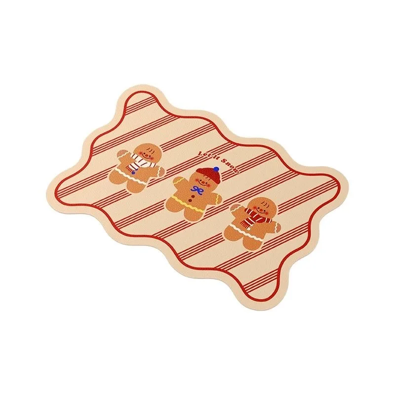 السنة الجديدة وعيد الميلاد الزنجبيل رجل الدانتيل التباين اللون تحديد الموقع سطح المكتب البلاستيكية معزول للماء والزيت السلطانية حصيرة