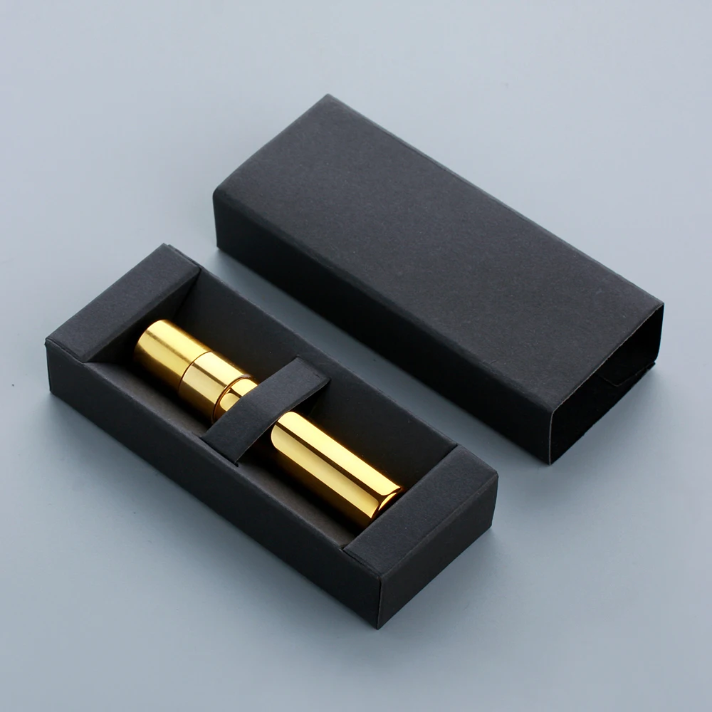 10//50pcs 5ml Parfüm flasche Gold Silber Schwarz Flaschen zerstäuber mit passender schwarz weißer Box Sprüh flaschen Probe – Detail 9