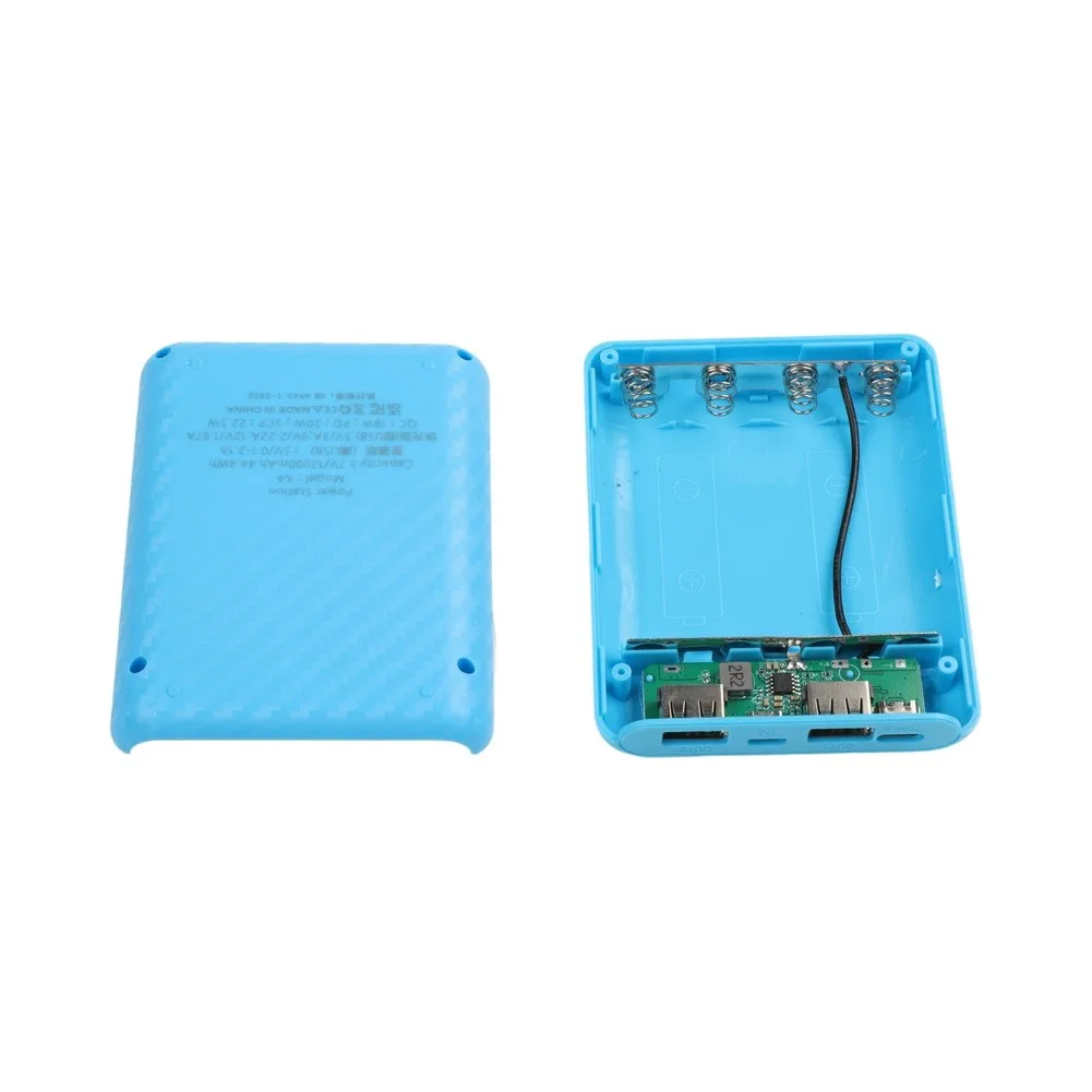 4 Slots Battery Box Case With Type C And USB Input Dual USB Output Power Bank Shell Housing For DIY Portable Charger