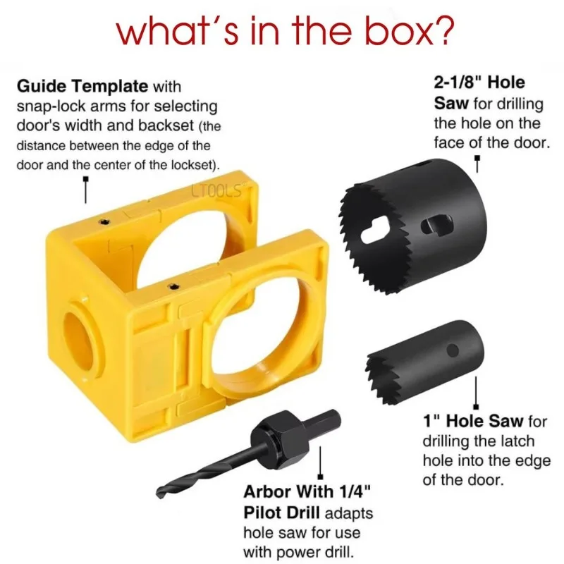 Wooden Door Lock Installation Hole Opener Set Multi Colored Door Latch Mortise Tenon Drill Bit Universal Triangular Handle Tools