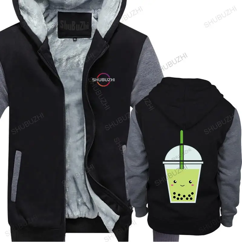 Man winter zipper thick hoodies cotton new Fashion Bubble Tea fall casual cool warm hoody homme fleece hooded jacket bigger size