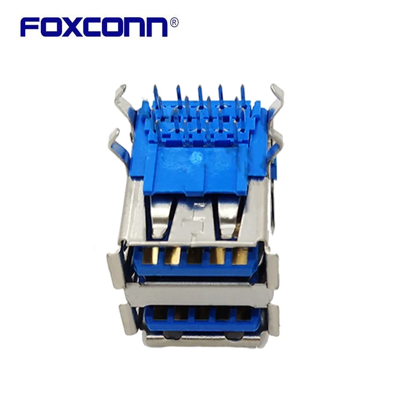 USB 3.0 Double Port Connector Type A Receptacle 2x1 PortsSocket Laptop Two Jack Port Female Socket Foxconn