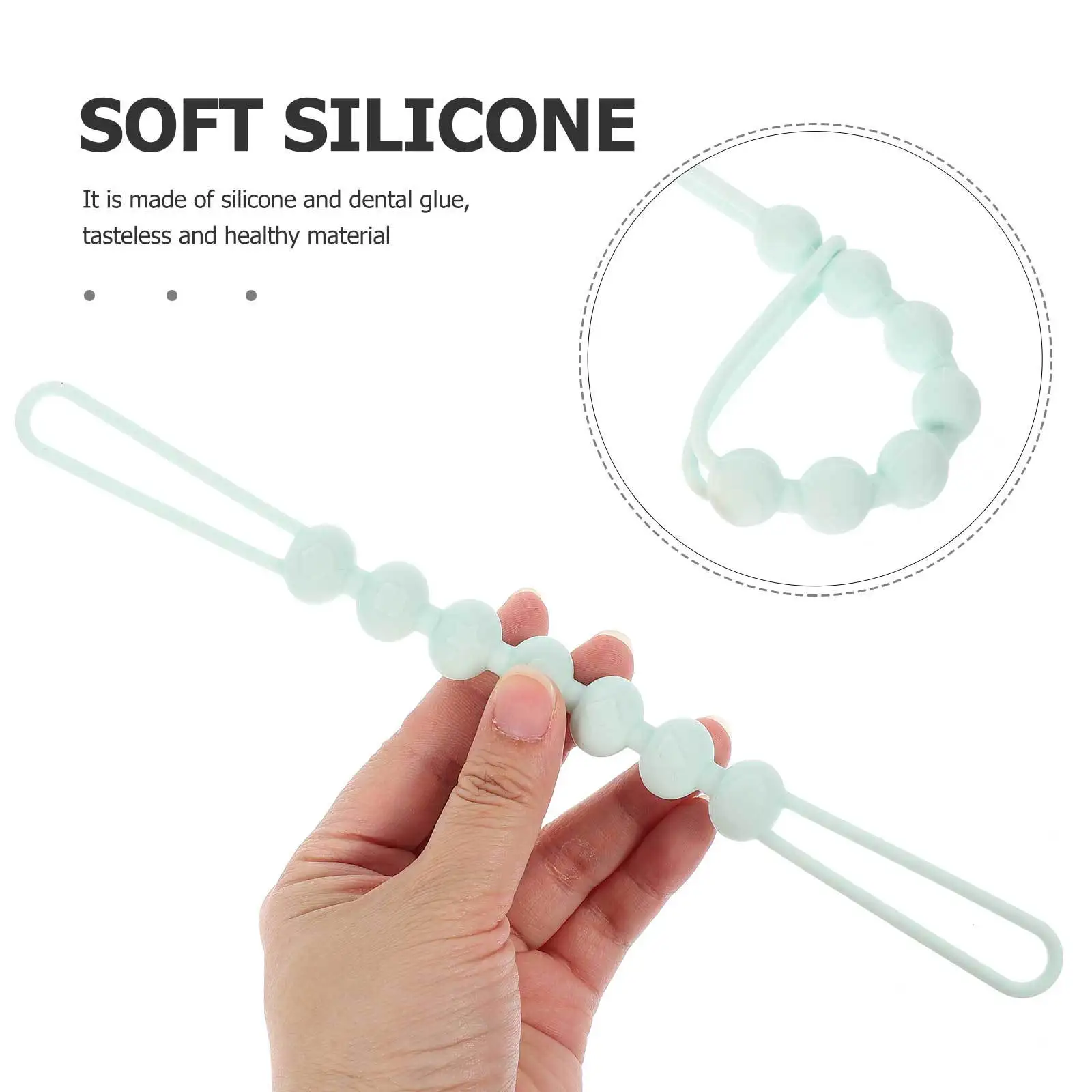 

2 pcs Baby Pacifier Holder Clip Silicone InfantsBlueADrops Prevention Secure Attachment Easy Cleaning Replacement Fashionable