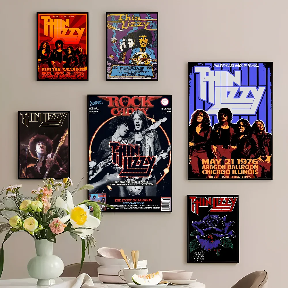 Classic Rapper Thin Lizzy Band Good Quality Prints and Posters Waterproof Paper Sticker Coffee House Bar Posters Wall Stickers