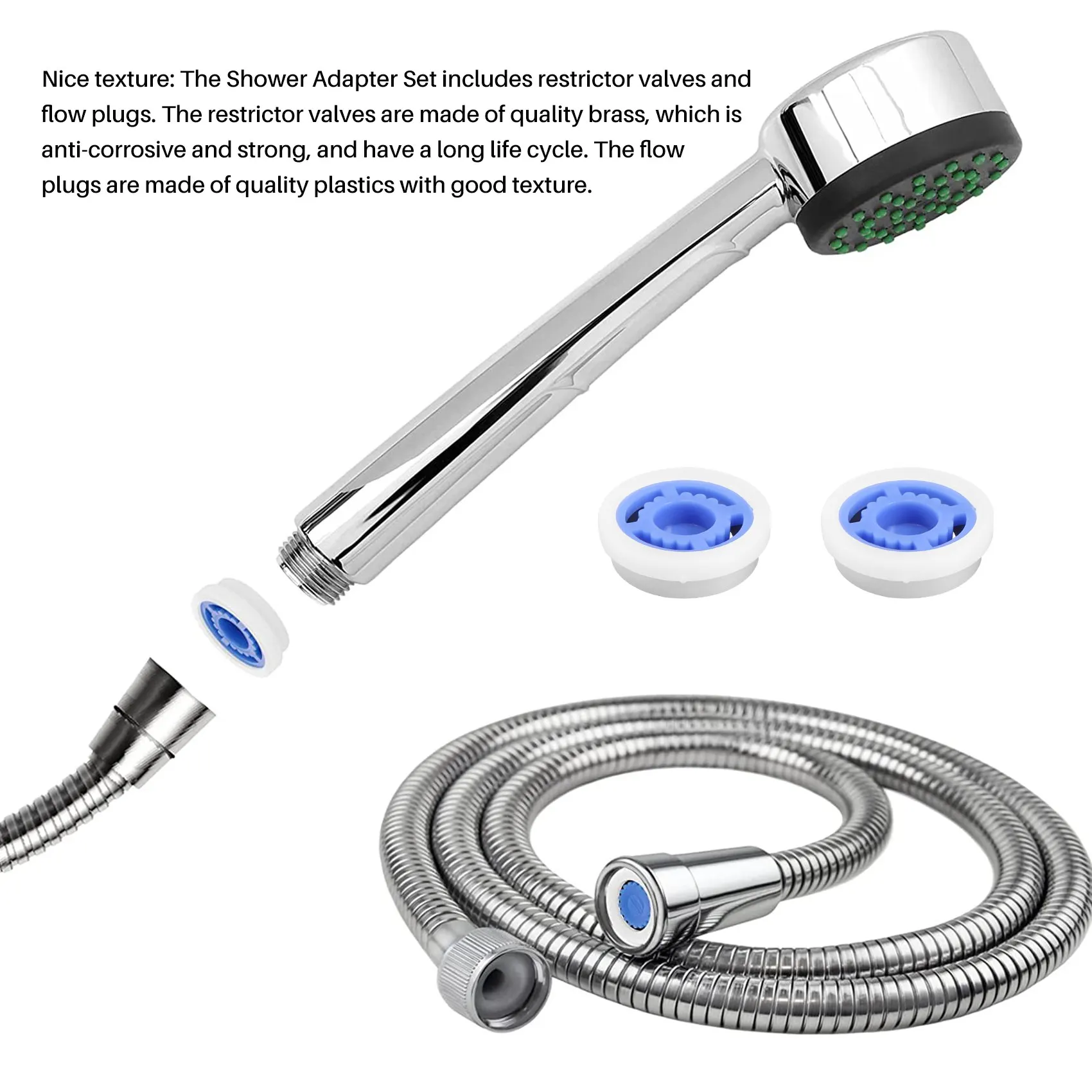 ABVC 8 Pieces Of Shower Flow Reducer Limiter Set, Water Restrictor, 1/2 Inch Thread Size 4, 6 And 9 L/Min For Bathroom Saving