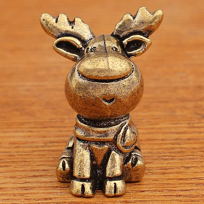 Brass Deer Small Ornament - Deer Moving Forward Creative Small Copperware Christmas Gift Hot Selling Metal Craft from Scenic Are