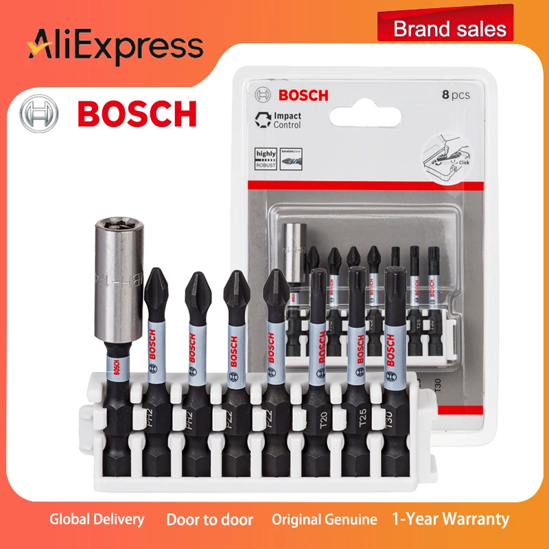 Bosch Elektrikli Tornavida Kafası Darbe Direnci 50mm Tornavida Uçları PH2 PZ2 T20 T25 T30 Çapraz Şekilli Matkap Ucu Uzatma Çubuğu
