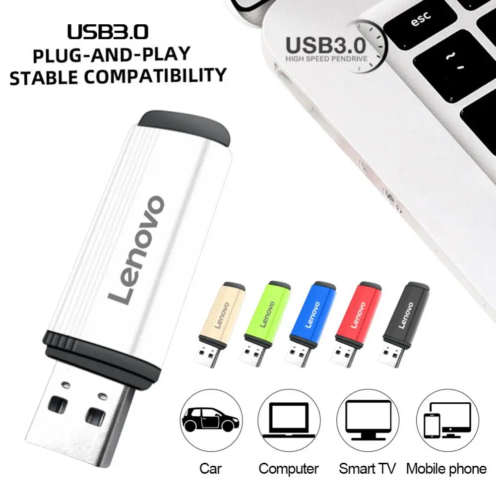 Lenovo 64TB USB Flash Drive 16TB Pendrive For Android Phone 2TB Memory Stick 4TB Metal Clip Pen Drive Rotatable U Disk U Drive