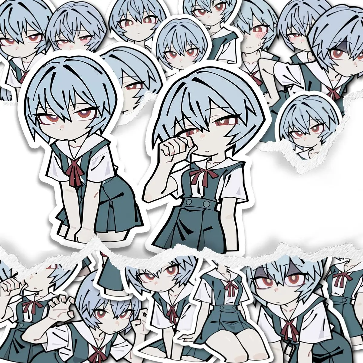 New Neon Genesis Evangelion Stickers Ayanami Rei Cute Niche Anime Stickers Laptop Notebook Phone Luggage Decor Collectible Gift - view 2