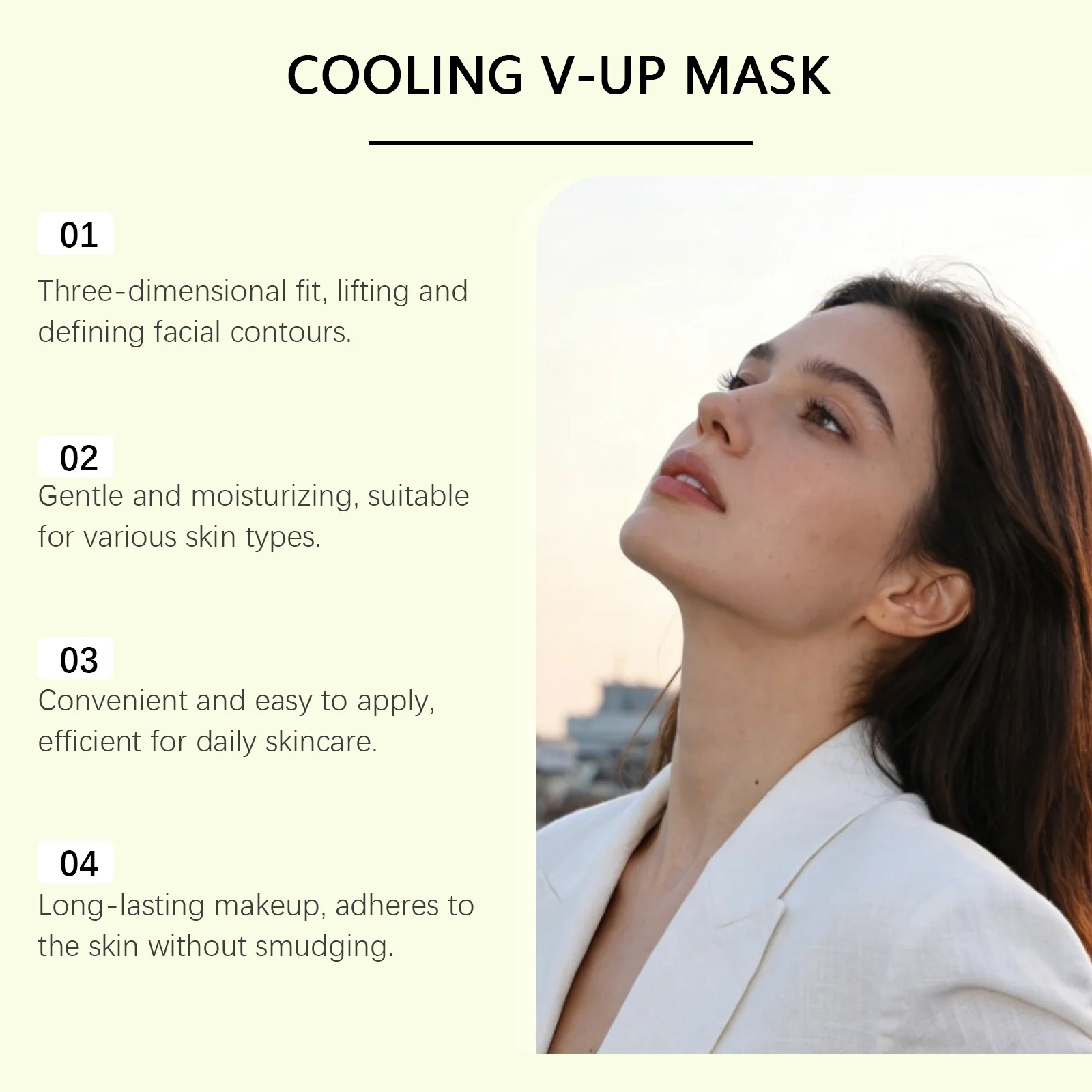 Cooling V-Up Face Lifting Mask Reduce Puffiness & Pore Tightening Contouring Firming Chin Neck V-Shape Facial Patch