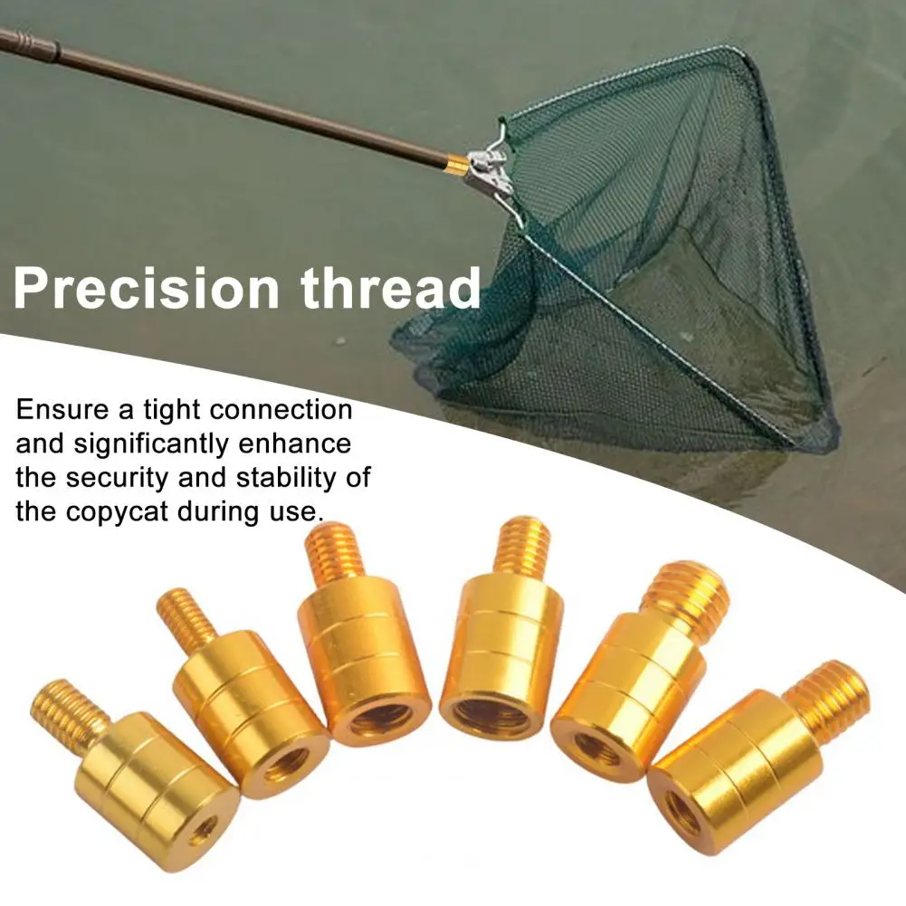 Landing Net Head Connector 6/8/10/12MM Screw Quick Release Dip Net Rod Adapter Metal Converter Fitting Fishing Accessories
