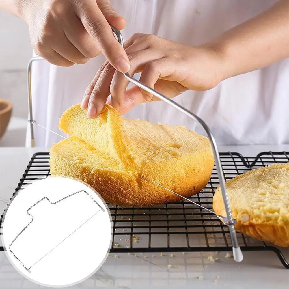 Stainless Steel Cake Leveler Double Wire Bread Slicer Adjustable Cake Cutter Layering Slicing Device Kitchen Baking Tools