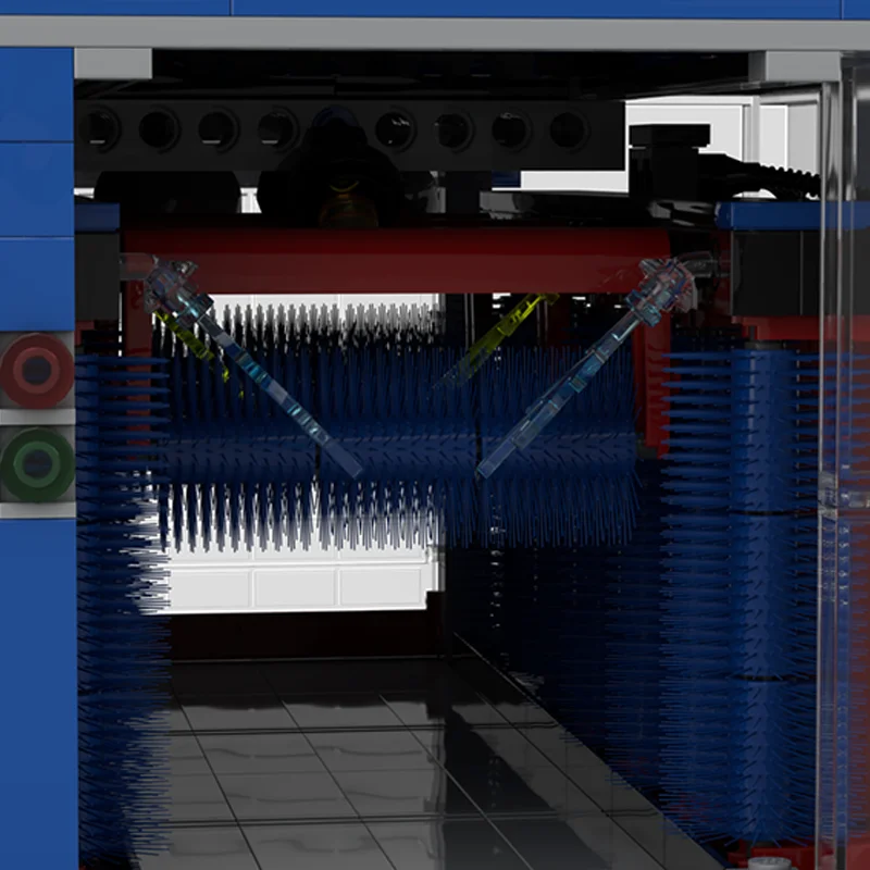 962 قطعة MOC غسيل السيارات وحدات المباني اللبنات التفكير المنطقي الجذعية التعليمية بناء لعبة عيد الميلاد هدية