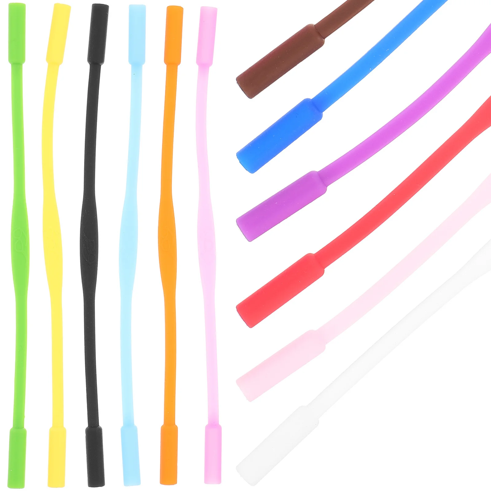 

12pcs Eyeglass Straps Silicone Glasses Cord For Kids Anti-Slip Sports Eyewear Holder Running Swimming Outdoor Activities Nonslip