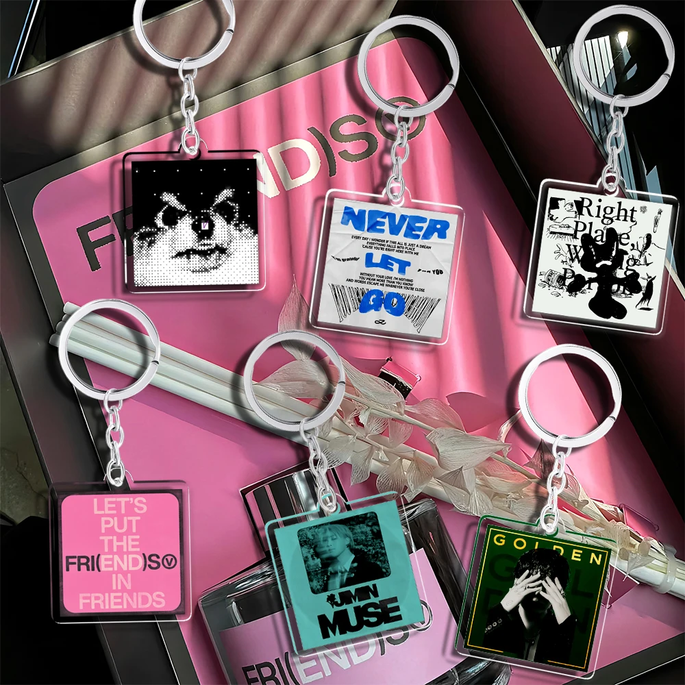 Акриловый Kpop брелок соло Золотой альбом LAYOVER MUSES Face INGIDO Key Ring Teakook Kpop аксессуары Merch