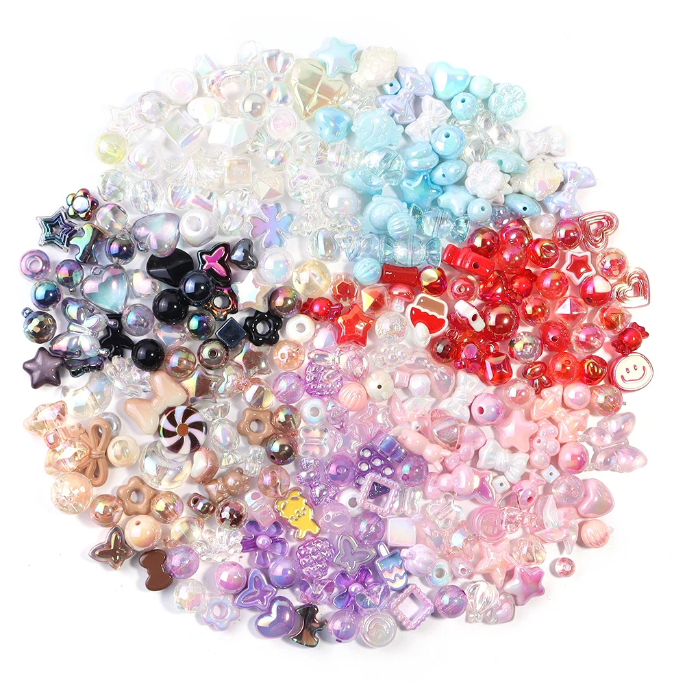 45 جرام مختلط الاكريليك الخرز الملونة الحلو زهرة القوس فضفاض الخرز DIY بها بنفسك صنع المجوهرات قلادة الهاتف المحمول مفتاح سلسلة النتائج #5