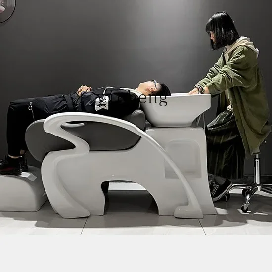 Shampoo Bed Simple Semi-Reclining Sitting Style For Salon UseN20