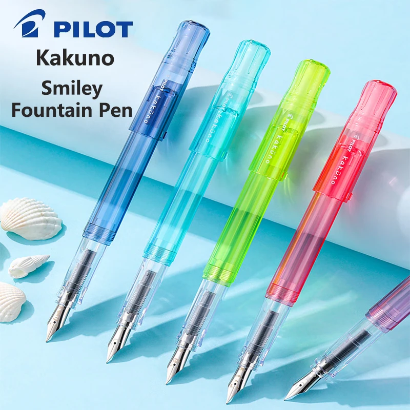 

PILOT Smiley Fountain Pen Kakuno Transparent Resin Hexagonal Rod Grip Correction Anti-Choking Cap Calligraphy Pens Elegant Gifts
