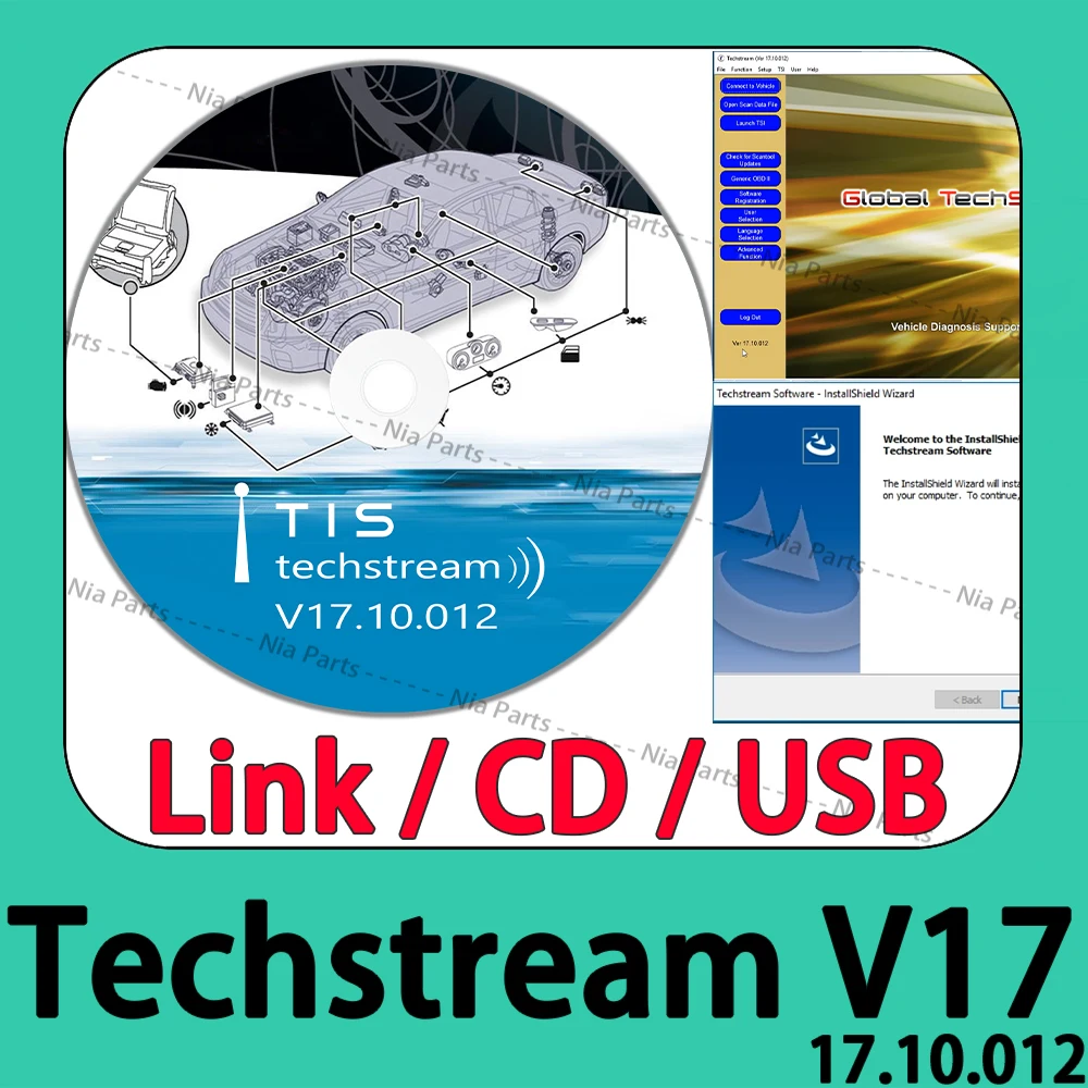 TIS Techstream V17.10.012 ДЛЯ сканера OTC MINI VCI Диагностическое программное обеспечение Автомобили и автозапчасти Инструмент для авторемонта ECU ECM Устройство