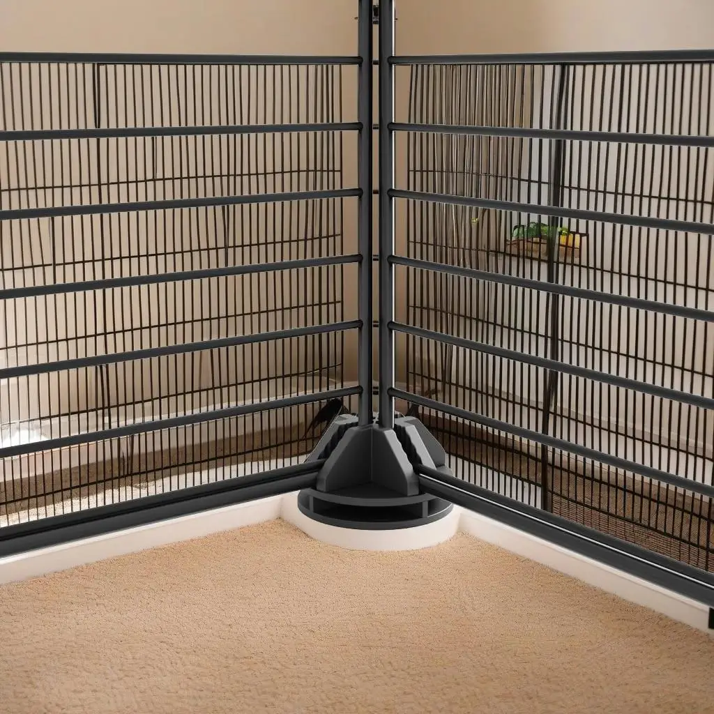 Black 20-Panel Steel Pet Cage with Door - 35x35 cm Expandable Playpen for Dogs & Cats