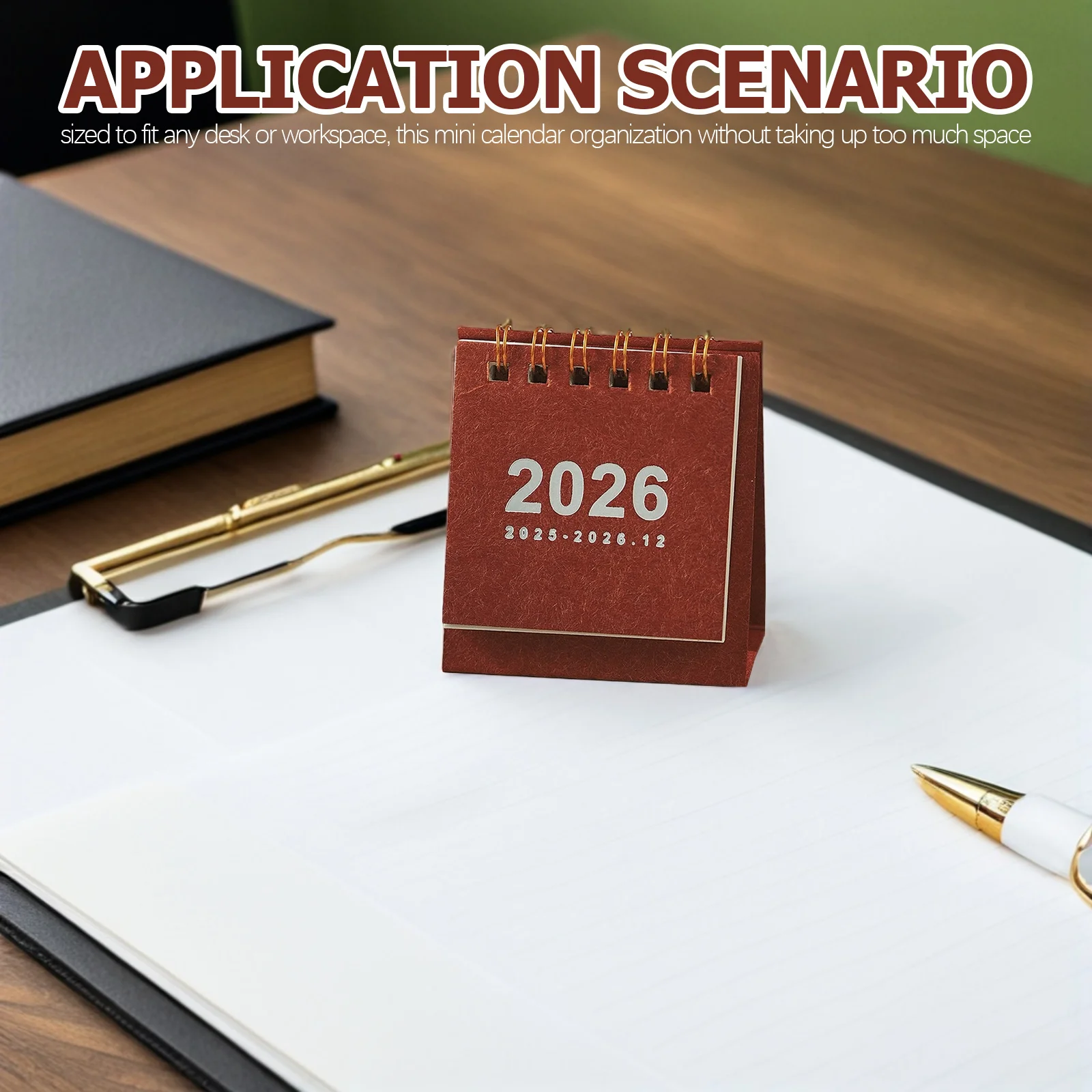 5Pcs 미니 스탠딩 플립 캘린더 2026 사무실 연구를위한 소형 데스크탑 플래너 밝은 색상 일일 일정 추적기