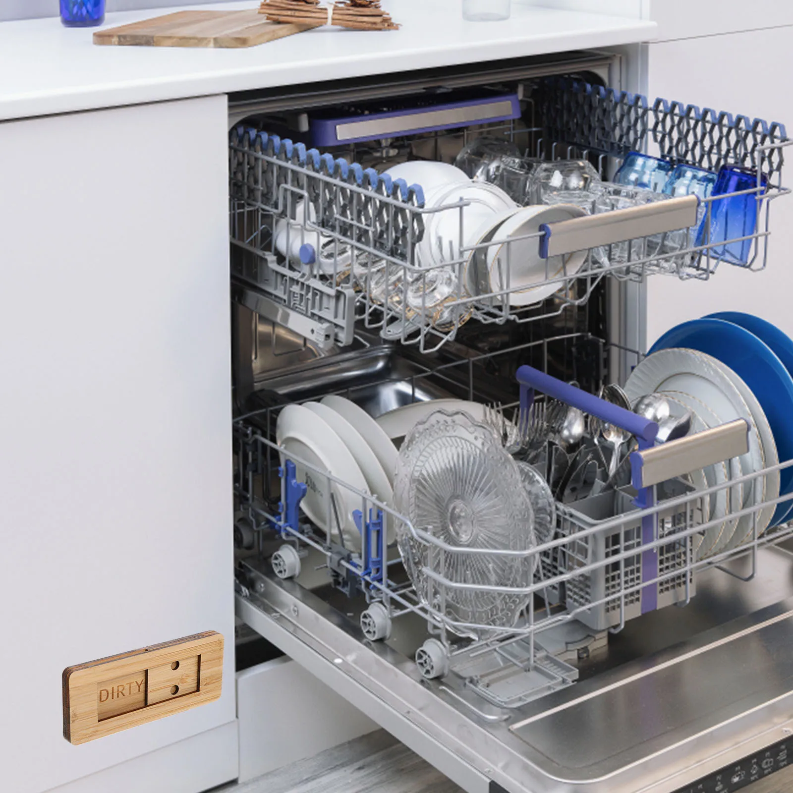 Dishwasher Magnetic Sign Clean Dirty Indicator For Kitchen Washing Machine Fridge Organizer Laundry Room Tool