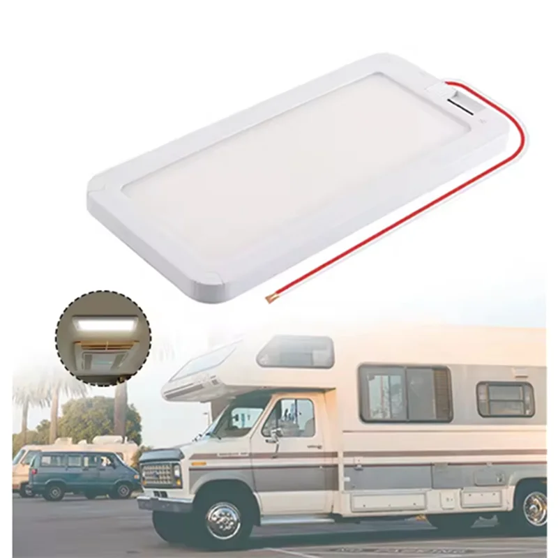 

Внутренний светильник для автофургона, 96 светодиодов, 3 цвета, с регулируемой яркостью, потолочный купольный светильник 12 В-30 В для кемперов, грузовиков на колесах, караванов