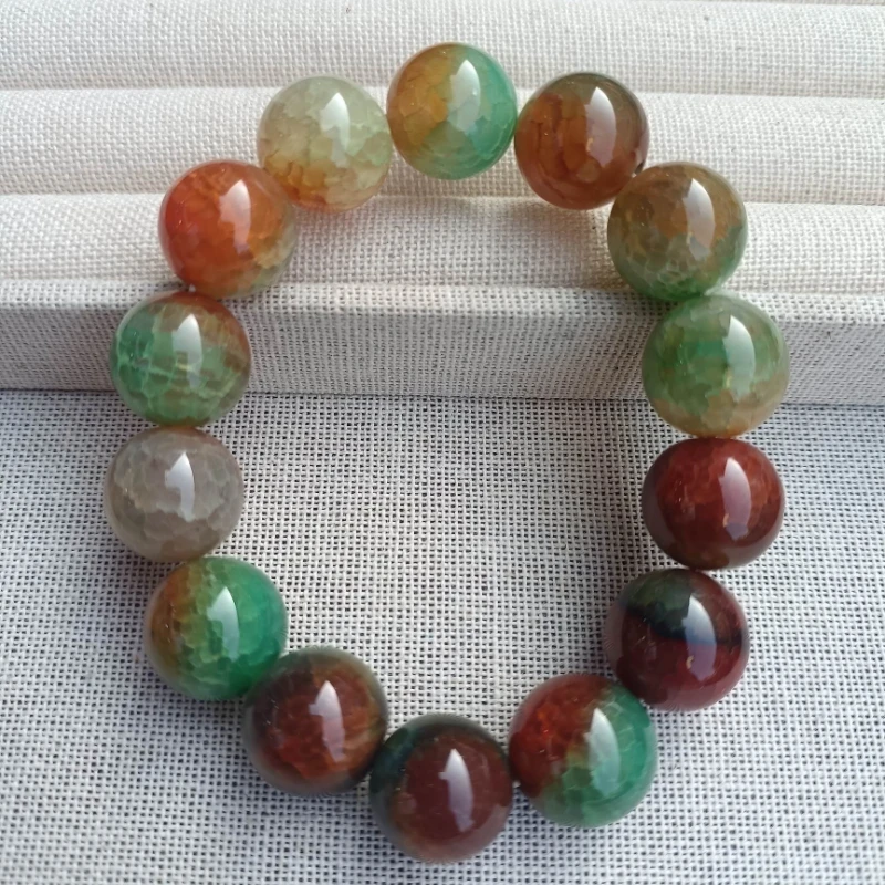 

Новый браслет из натурального и нежного агата с рисунком дракона, классический ретро-этнический стиль