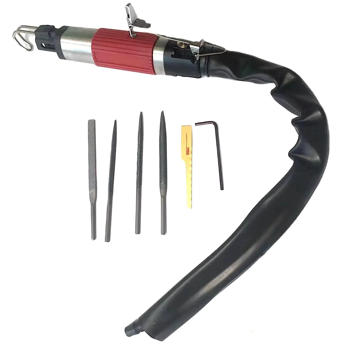 

TY2C142 Air File & Saw 2 in 1 Tool. 10mm stroke air Cutting Tools W/ Saw Web and File Bit. Compact Inline Grip,4,200 SPM