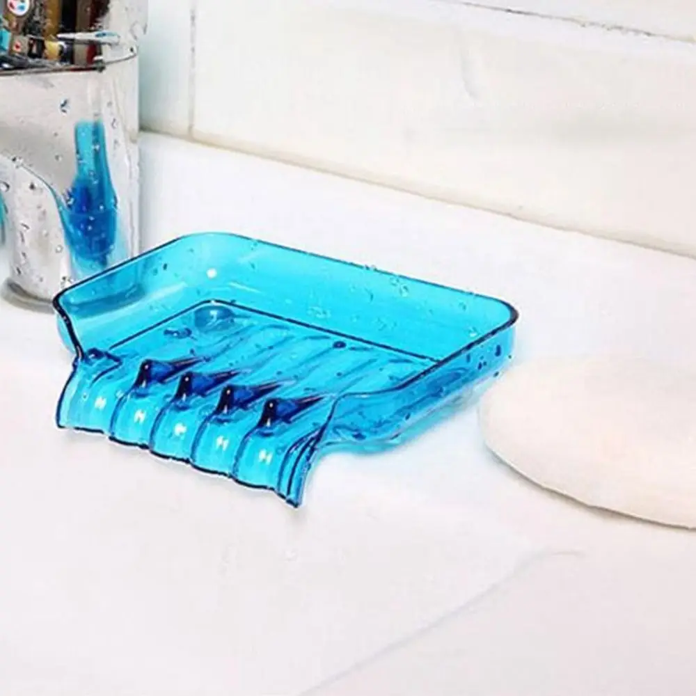 Portable Self Draining Soap Dish Bathroom Accessories Waterfall Soap Holder with Suction Cup Draining Soap Storage Rack