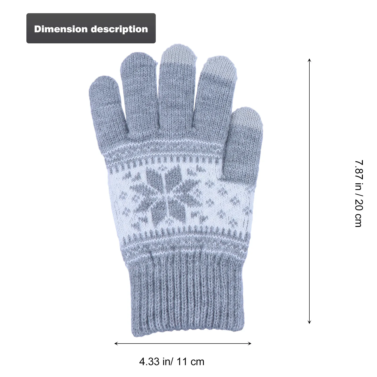 1Pair Touch Screen Gloves Winter Wool Knitted Warm Windproof Outdoor Full-Finger Gloves for Hiking Running Exercising Cycling