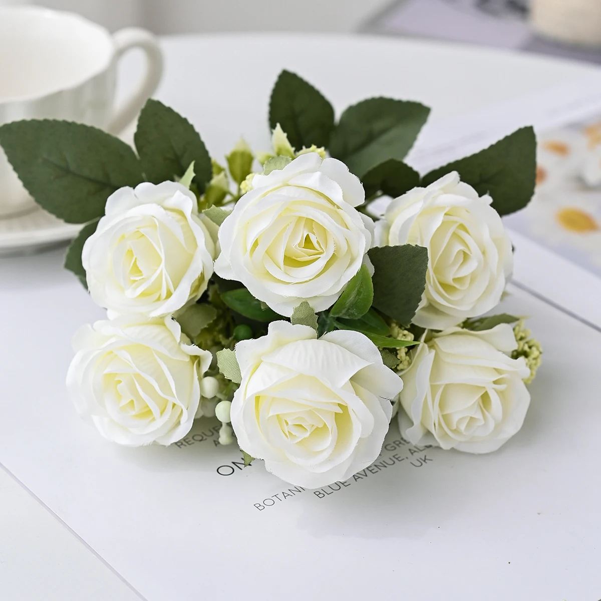 Künstliche Blumen Seidenrosen für Festival, Garten, Zuhause, Bonsai, Hochzeitsgirlande, Brautstrauß, Dekoration, DIY-Fotografie-Geschenk – Detail 3