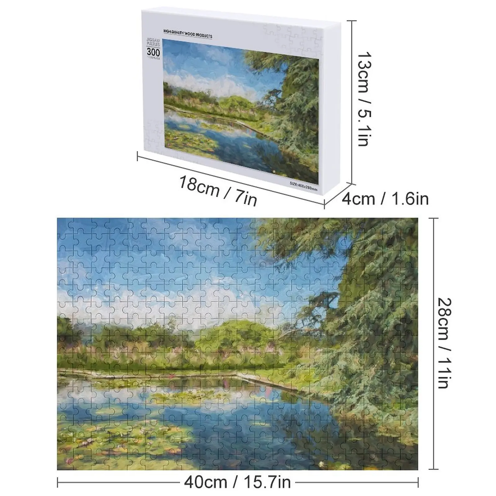 Bodnant garden in impressionist style Jigsaw Puzzle Wood Name Personalized Gift Married Personalized Toy Game Children Puzzle
