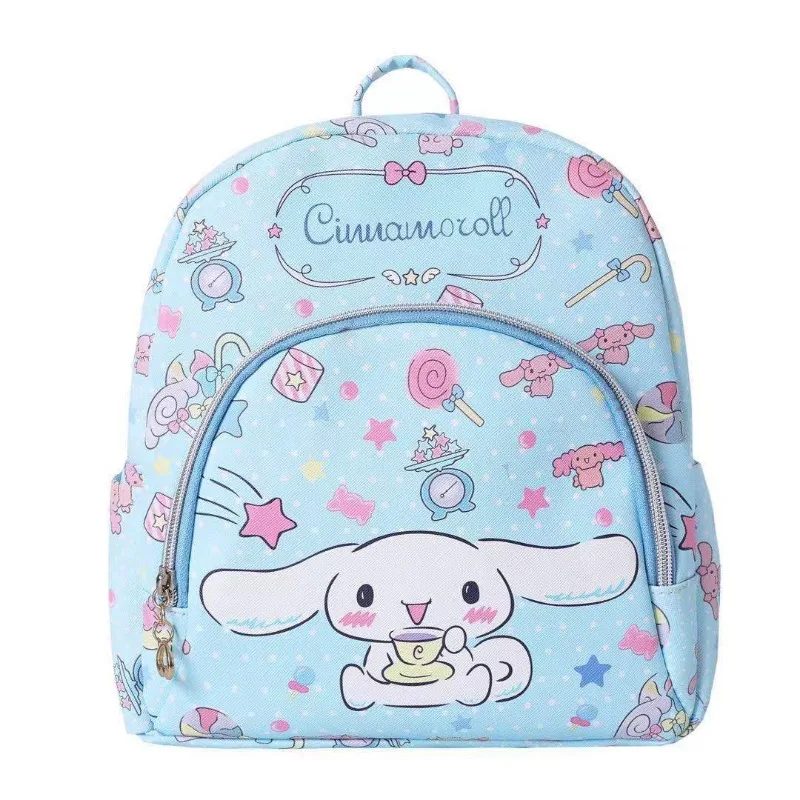 Sanrio-mochila Kawaii Hello Kitty Cinnamoroll Kuromi My Melody para niños, Bolsa Escolar de cuero transparente, regalo para niñas