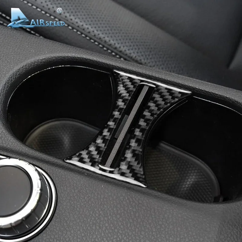 

Real Soft Carbon Fiber Sticker For Mercedes Benz B A GLA CLA Class W176 X156 C117 2014-2016 2017 Car Cup Holder Trim Accessories