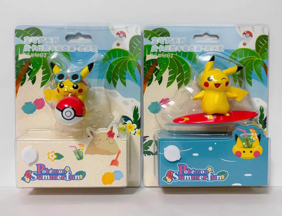Anime pokemon pikachu figura de ação carro fragrância cheiro no estilo ventilação hélice difusa clipe perfume acessório decoração do carro