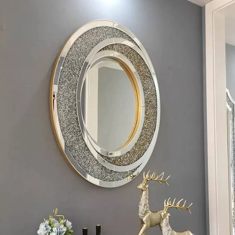Round Bathroom Mirror Luxury Personalised Custom Makeup Decorative Mirror Bedroom Standing Espejos Para Pared Room Decor