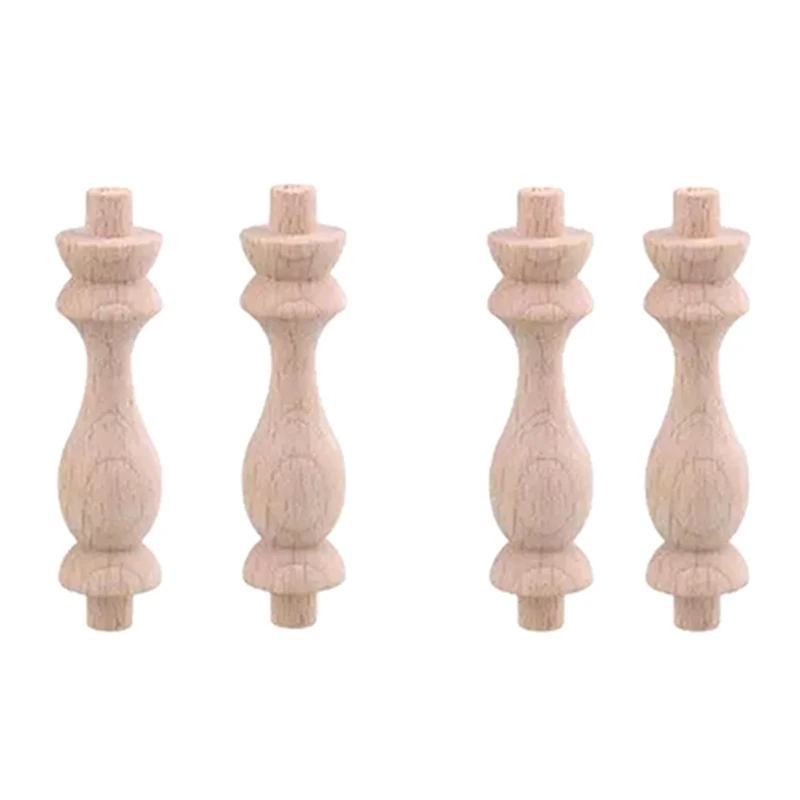 20 Pcs 7.6X1.8Cm Beech Unpainted Unfinished Wood Craft Spindles Baluster For Home Restaurant Decor Repair Decoration