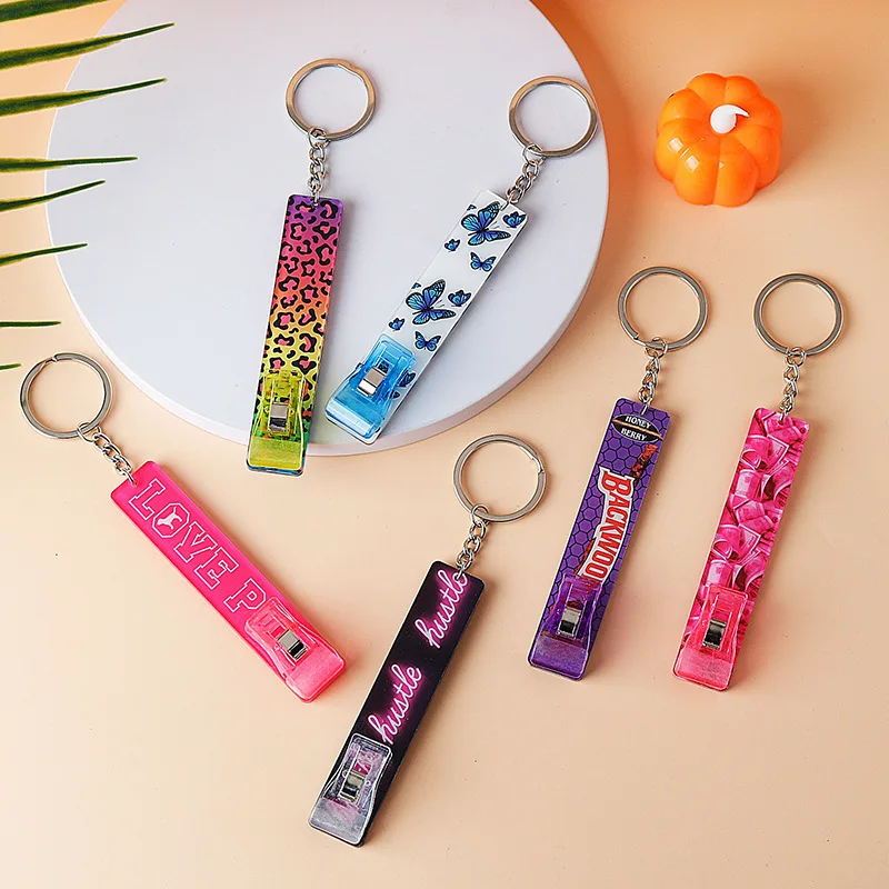 Long Nails Credit Card Puller Keychain Acrylic Card Grabber Key Chain Social Distancing Touchless Tool Multifunctional