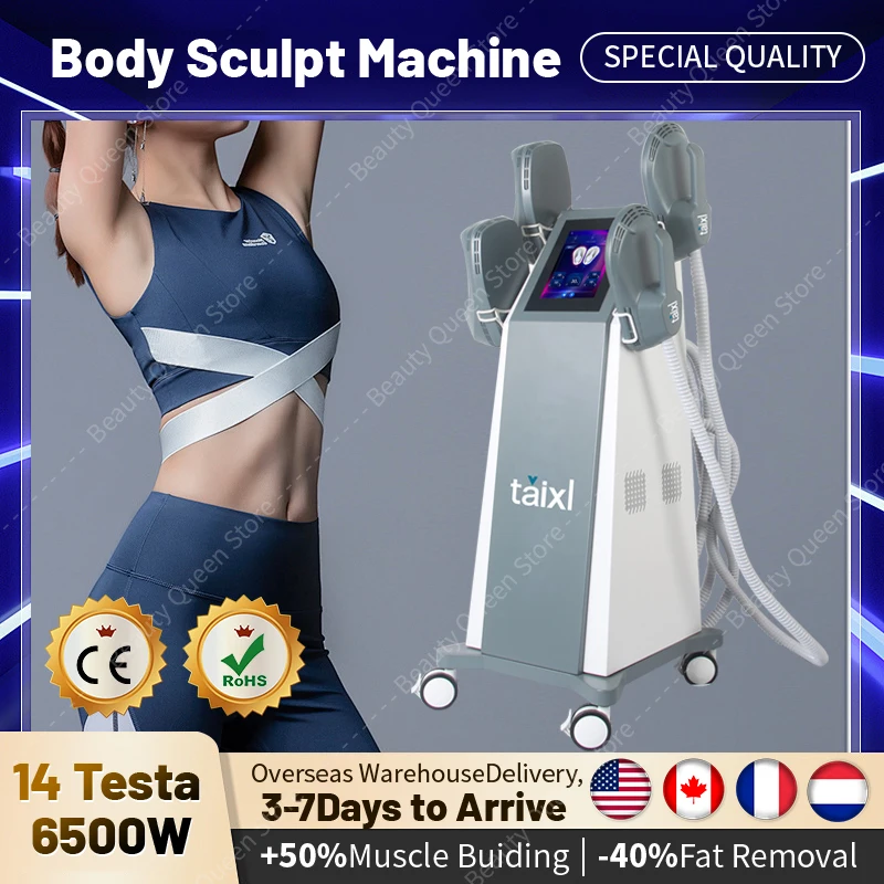 TAIXL 15Tesla 6500w RF Body Slimming Nova Fat Burning Muscle EMS body Sculpting Electromagnetic Stimulate Sculpt Therapy Machine