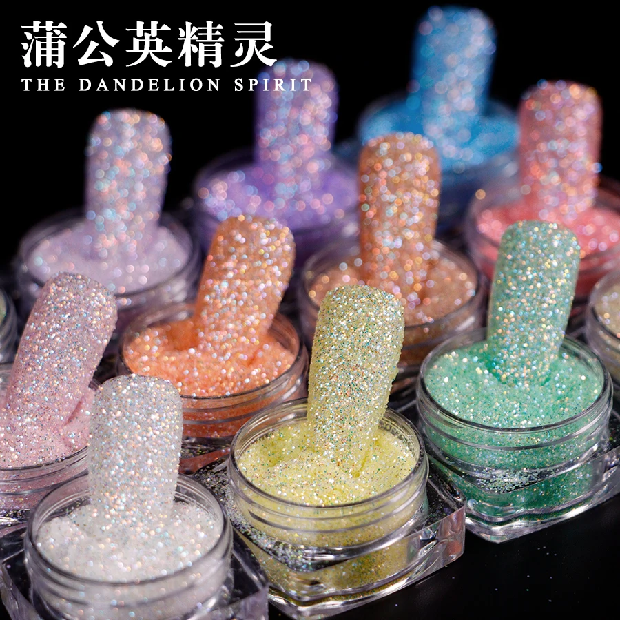 12Pcs/Set Nail Glitter Powder Candy Color Shiny Dust Nail Art Fine Powder UV Gel Polish Acrylic Nail Tip For Manicure Decoration