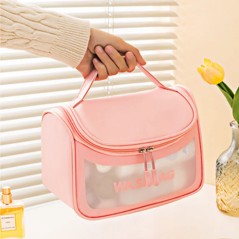 Women Fashion Portable Transparent Travel Wash Bag Large Capacity Waterproof Makeup Storage Pouch Higher Quality Cosmetic Bag