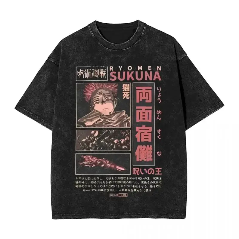 Y2k التي شيرت الرجال الملابس الجديدة في الأعلى و تيز قميص رجالي Camisetas أنيمي Jujutsu Kaisen Gojo Satoru غسلها تي شيرت أوم 61346
